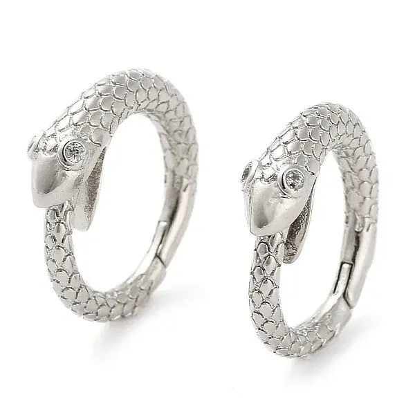 Snake Rack Plating Brass with Cubic Zirconia Twister Clasp