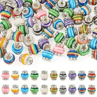 60Pcs Brass Resin Beads