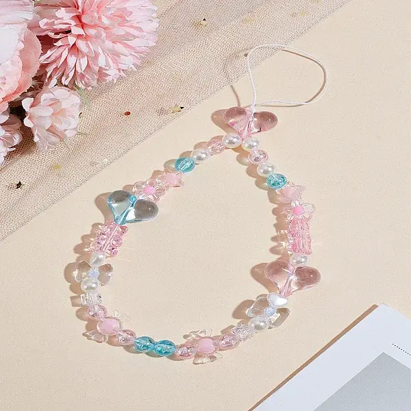 1Pc Acrylic Beads Mobile Straps for Women