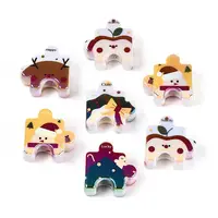 UV Plating Opaque Printed Acrylic European Beads