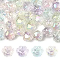 32Pcs UV Plating Rainbow Iridescent Acrylic Beads