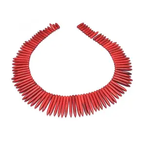 Synthetic Turquoise Graduated Spike Beads Strands