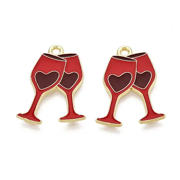 Valentine's Day Alloy Enamel Pendants