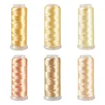 6 Rolls 6 Colors Polyester Embroidery Threads