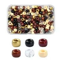 480Pcs 6 Colors Opaque & Transparent Plastic Beads