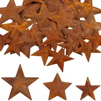 40Pcs 3 Styles Star Rust Iron Big Pendants