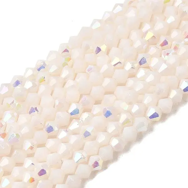 AB Color Plated Opaque Glass Beads Strands