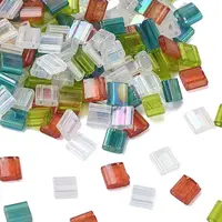 4 Colors Christmas 2-Hole Square Glass Seed Beads