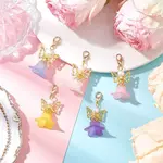 5Pcs 5 Colors Glass Pearl Beads & Acrylic Pendant Decorations