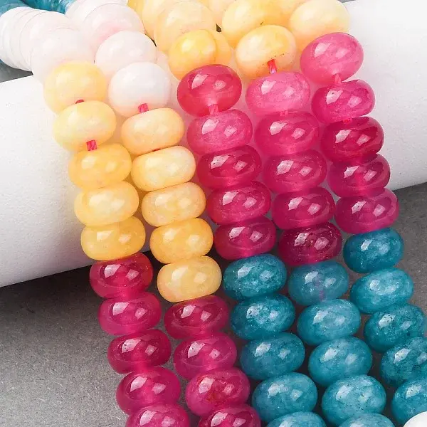 Gradient Color Natural White Jade Beads Strands