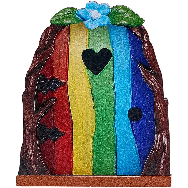 Wood Fairy Door for Garden Yard Tree Decoration