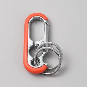 Oval Alloy Keychain Clasps with Double Rings