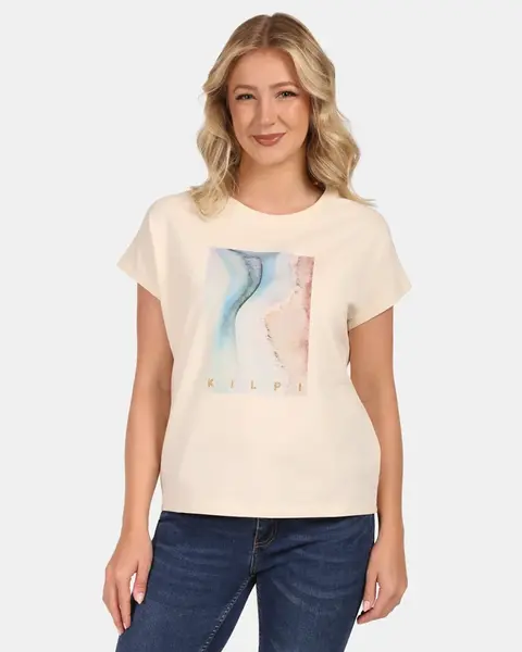 Dámské bavlněné tričko kilpi jersie-w béžová 40