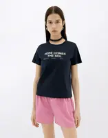 Thinking MU Navy Classic Sun T-Shirt Ida NAVY XS