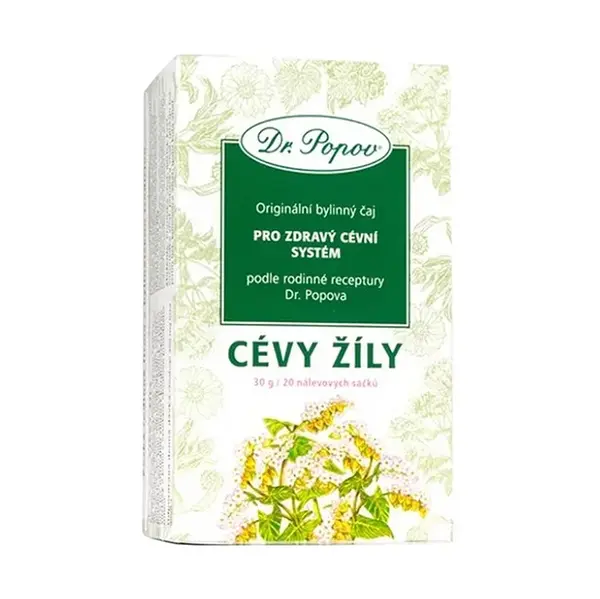 DR. POPOV Čaj cievy žily 20 nálevových sáčkov