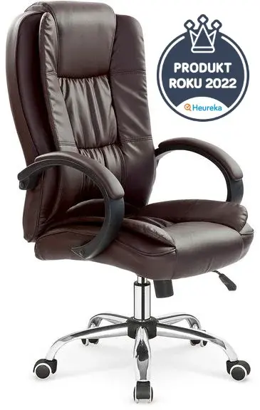 HALMAR Kancelářské křeslo RELAX tmavě hnědé z eko kůže – pro sezení 4–6 h