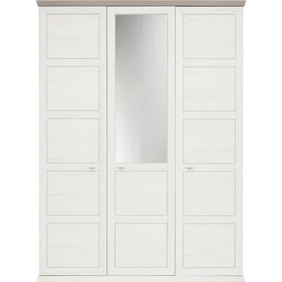 Hom`in ŠATNÍ SKŘÍŇ SE ZRCADLEM, šedá, bílá, 154/209/60 cm