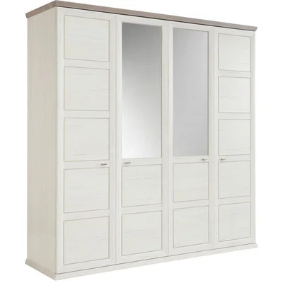 Hom`in ŠATNÍ SKŘÍŇ SE ZRCADLEM, šedá, bílá, 205/209/60 cm