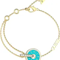 Guess Fashion pozlacený náramek se zirkony Love Guess JUBB04078JWYGTQ 18,5 cm
