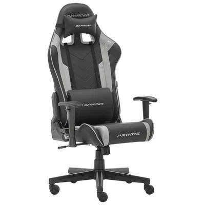 Dxracer HERNÍ ŽIDLE, vzhled kůže, šedá, černá