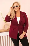 Kesi Włoski Dámská viskózová blazer Plus Size s dlouhým rukávem a límcem švestková
