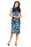 Awama Woman's Dress A202 Navy Blue