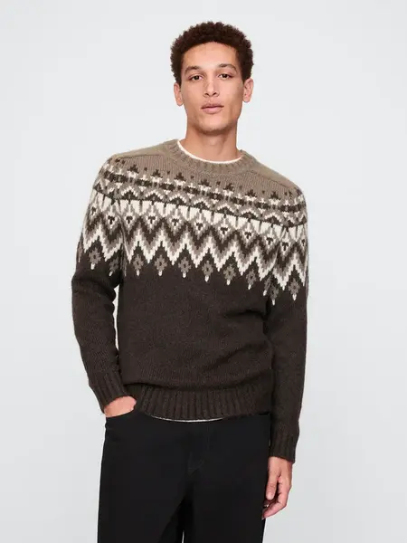 GAP Svetr s příměsí vlny Fair Isle - Pánské