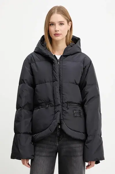 Bunda Versace Jeans Couture černá barva, zimní, 79HAUD02 CQ002