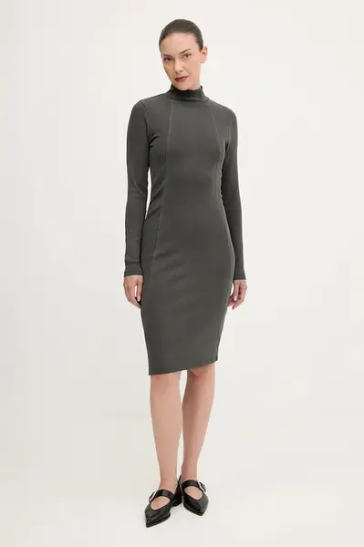 Šaty G-Star Washed slim rib šedá barva, mini, přiléhavé, D27164-E127