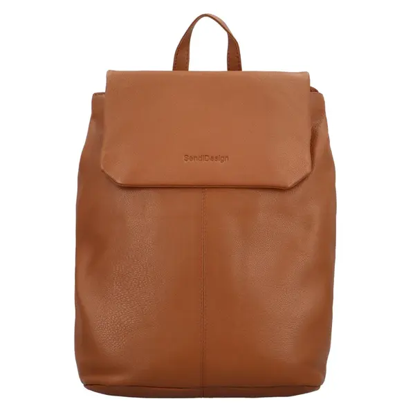 Dámsky kožený mestský batoh svetlo hnedý - SendiDesign Rudolph