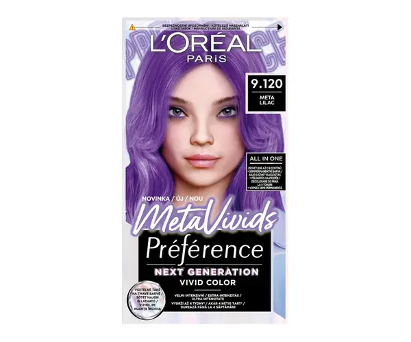 Zosvetlovač a farba na vlasy Loréal Paris Préférence Meta Vivids - 9.120 meta lilac - fialová - L’Oréal Paris + darček zadarmo
