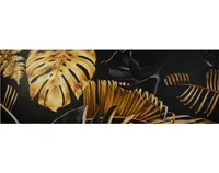 Obraz na plátne Čierno-zlaté listy, 150x50 cm%