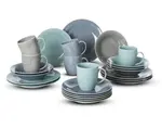 Jedálenský servis (24 dielov) Jive, šedá/modrá/mentolová%
