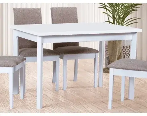 Obdĺžnikový jedálenský stôl Maxim 120x80 cm, bielená borovica/biely%