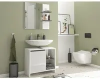 Koupeľňová zostava Metro, biela/šedá%