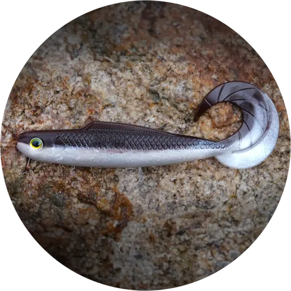 Redbass gumová nástraha twister kixter brown/silver - 12,5 cm 14 g