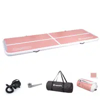 Airtrack inSPORTline Airstunt 400x100x10 cm korálová růžová s elektrickou pumpou