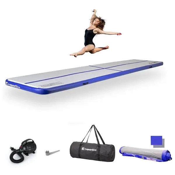 Airtrack inSPORTline Airstunt 500x100x10 cm bílá s elektrickou pumpou