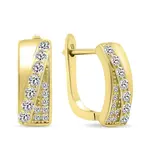 Brilio Silver Okouzlující pozlacené náušnice se zirkony EA568Y