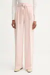 Kalhoty BOSS dámské, černá barva, high waist, 50479405