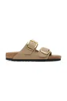 Kožené pantofle Birkenstock Boston Big Buckle dámské, béžová barva, 1030395