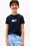 Dětské bavlněné tričko Tommy Hilfiger tmavomodrá barva, s potiskem, KB0KB09725