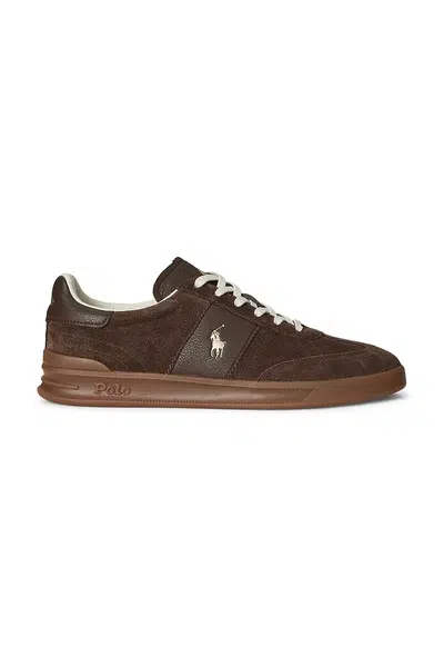 Kožené tenisky Polo Ralph Lauren Hrt Aera Pp hnědá barva, 809973707001