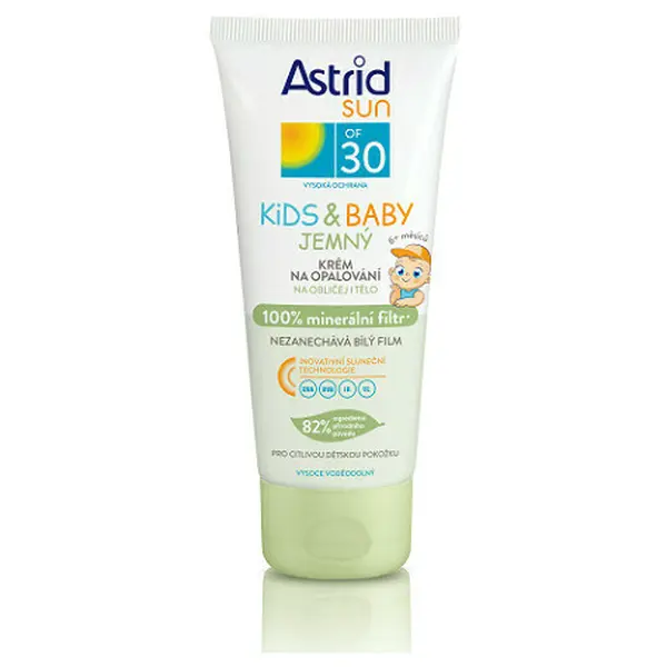 ASTRID Sun Jemný krém na opalování pro děti OF 30 Kids & Baby 100% minerální filtr 100 ml