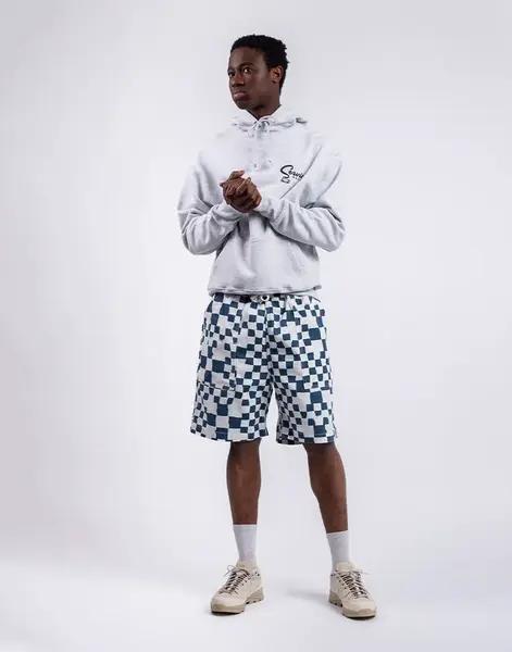 Service Works Printed Chef Short TEAL CHECKER S