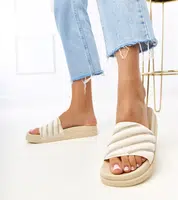 Gemre Beige Slippers with Rhinestones Cardona
