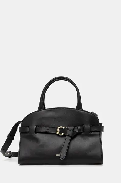 Kožená kabelka Coccinelle SABINE černá barva, E1.TLA.18.02.01