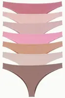 09651 Dewberry 7 Pcs Brazilian Style Womens Briefs-MULTICOLOR