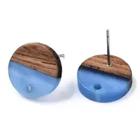 Resin & Walnut Wood Stud Earring Findings