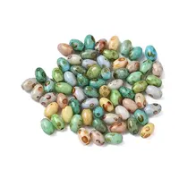 60Pcs 10G Baking Paint Picasso Glass Seed Beads